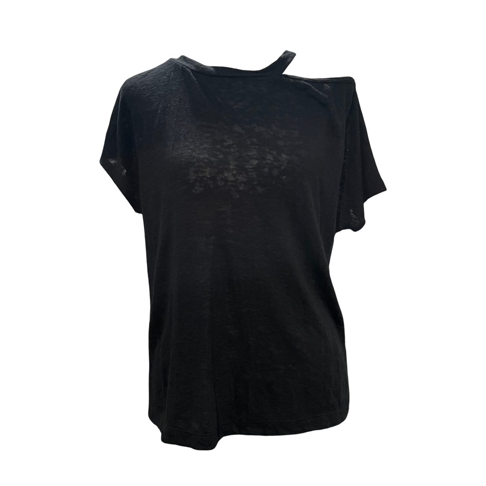 LNA Clothing Celeste Brushed Tee Womens Medium Black Cutout Shoulder Minimalist